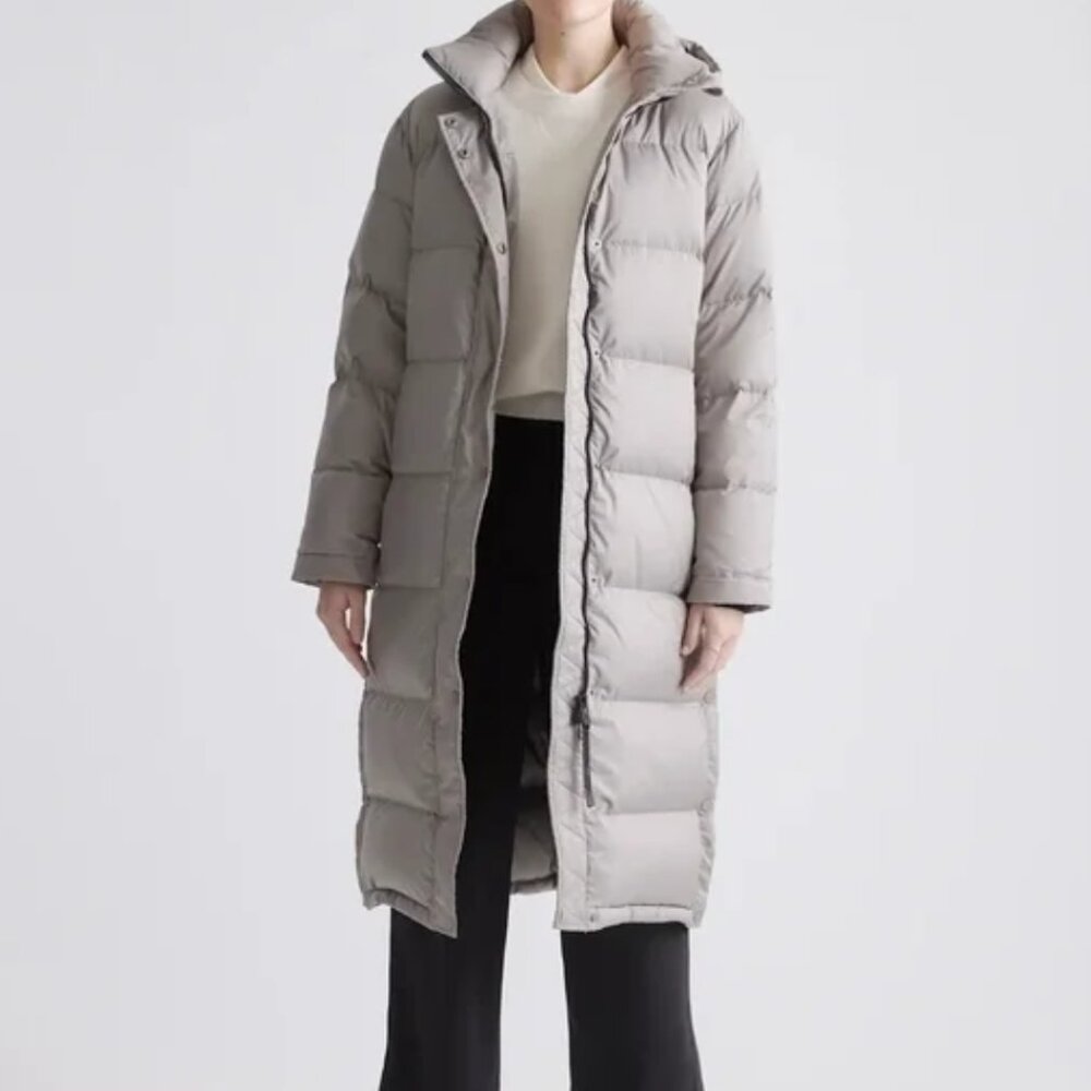 NWT Quince Responsible Down Long Puffer Stone Taupe xs